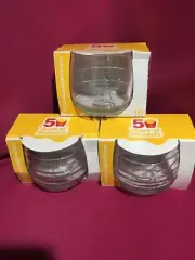 3 x McDONALDS 50 YEARS of MACCA's-THE CHEESE MELT PATTERN WOBBLING GLASS - NEW