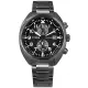 【CITIZEN 星辰】光動能 計時碼錶 礦石強化玻璃 日期 防水100米 不鏽鋼手錶 鍍灰 42mm(CA7047-86E)