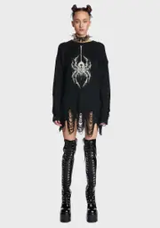 Weeping Widow Embroidered Sweater
