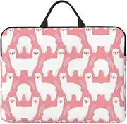 Alpaca Llama Print Stylish 14in Polyester Laptop Bag Carry Laptop Bag With Water-Resistant Feature, Black, One Size