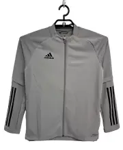 Adidas Boy's Light Gray Aeroready Zip Up Track Top Jacket Size L