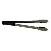 Thunder Group SLTG816K 16"L Stainless Steel Black Handle Utility Tongs