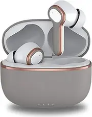 F8 Rose Gold and Grey Wireless Earbuds with Touch Control, Active Noise Cancelling, Premium Light-Weight with Built-in Microphone, Wireless Charging case, Premium Sound for iOS/Android by TRON TECH
