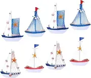 FONDOTIN Nautical Wooden Sailing Ship Model Mediterranean Decor Perfect for Home Office