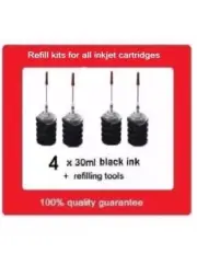 4 x Refill Kits For HP905 HP 905 black ink Cartridges for HP Pro 6970, 6956