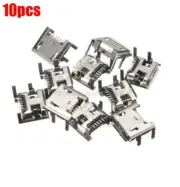 10Pcs Micro Usb Female Socket 4 Vertical Legs Fixed Solder Connectors Type B ip