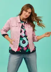 [Virtuelle] Taking Shape Lyocell Blend Stretch Jacket Size 20 in Orchid Bloom, Cotton - Plus Size Women's Clothing Orchid Bloom