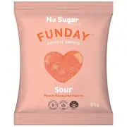 Funday Natural Sweets Sour Peach Hearts 50g