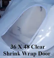 36 x 48 Clear Shrink Wrap Door Zipper Access Door CASE OF 12
