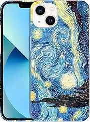 GlamCase for iPhone 13 Mini, iPhone 13 Mini Case - Starry Night Design Printed Slim & Sleek Cute Plastic Hard Snap on Protective Designer Back Phone Case/Cover for iPhone 13 Mini