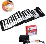 88 Keys Roll UP Piano, USB Silicone Portable Foldable MIDI Digital Piano Keyboard, with Built-in Speaker/Headphone Output