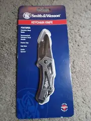 Smith & Wesson Keychain Folding Knife 2" Stainless Steel Blade Stainless Handle