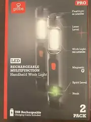 Globe Pro LED Rechargeable Multifunction Work Light 2pk