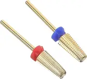 IWOWHERO Professional Nail Drill Bits Set of 2 Nail Art Polishing Drill Nails Bits Safety Carbide Bits