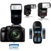 PRO FLASH + CHARGER + BATTERIES FOR Panasonic Lumix DMC-FZ300 FAST SHIPP