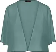 [APART Fashion] ApartFashion Apart Chiffon Bolero Made of Semi-Transparent Chiffon, Jade, 38
