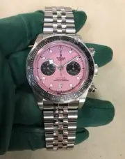 2025 Tudor Black Bay Chrono 41mm PINK Steel JUBILEE 79360 Unworn Watch