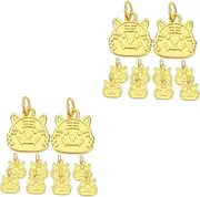 [NUOBESTY] Sets Diy Metal Tiger Charms for Jewelry Making Unique Tiger Head Charms for Necklace Bracelet Diy Craft Pcs