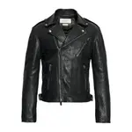 [Alexander Mcqueen] Alexander Mcqueen Textured Leather Biker Jacket 50 IT BLACK