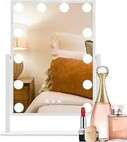 Light Vanity Mirrors - Vanity Light Mirrors with 9/12 LED Bulbs,USB Charging Cosmetic Looking Glass with Dimmable 3 Color Light Touch Control for Women Men
