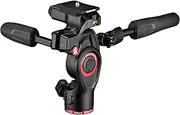 Manfrotto Befree 3-Way Live Camera Tripod Head, Aluminium, 6kg Payload, for Travel Tripods, with Foldable Handles, Fluid Drag System, for Photo and Video, Vlogging Equipment, MH01HY-3W Black
