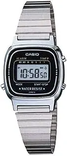[Casio] women's digital dial stainless steel band watch la670wa 1df, quartz, Silver, bracelet