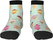 [JBYJBX] Ice Cream Cones Print Adult Socks Womens Mens Workout Thermal Cozy All-Season Gift Holiday Articles Use