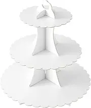 3-Tier Cupcake Stand, Cardboard Cupcake Tower, Dessert Cup Cake Stand Tower for Birthday Wedding Party Decoration, Cupcake Tier Stand 1 Set (White)