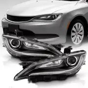 Headlights Headlamps Left+Light w/o LED DRL Halogen For 2015-2017 Chrysler 200 (for: Chrysler)
