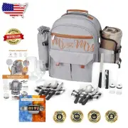 Leak-Proof Picnic Basket Backpack for 2 - Perfect for Anniversaries & Weddings