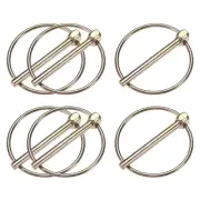 6Pcs Linch Pin with Ring, 4.5mmx45mm Carbon Steel Lynch Pin Trailer Pins Zinc