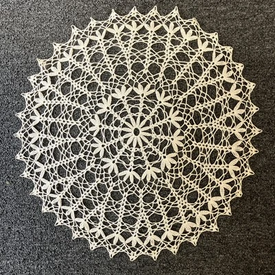 NEW Handmade Crochet Lace Round Shape Tablecloth Cotton 15" inches Diameter