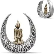 [ERKUOO] 2PCS 0g 00g-1" Buddha Opening Saddle Ear Gauge Double Flared Plug Tunnels Retro Cool Eagle Skull Brass Expander Piercing Jewelry For Women Men 8mm-25mm