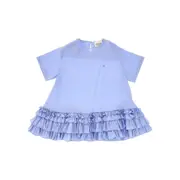 [DOUDOU] DOUDOU Ruffled cotton mini dress Kids 14Y 14Y Blue