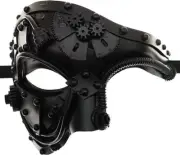 Ubauta Steampunk Metal Cyborg Venetian Mask, Masquerade Mask