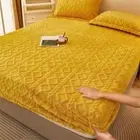 1piece Mattress Cover Warm Soft Crystal Bedsheet Plush Thicken Bed Fitted Sheet