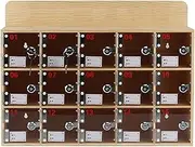 Portable Storage Solid Wood Cell Phone Storage Cabinet with Clear Acrylic Doors and Locks Freestanding nizer for Office or Classroom Wall Mounted Cell Phone Locker Box 63.9x18.8x53.4cm