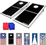 GoSports 4 x 2 ft Aluminum Cornhole Game Sets – Choose LED Lights or Standard - Set Includes 2 Foldable Regulation Size Boards, 8 Bean Bags, & Rules