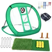 Pop Up Golf Chipping Net, Indoor/Outdoor Golf Practice Net with 12 Green