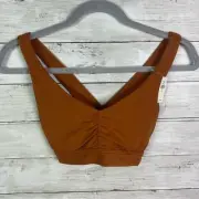 Aerie Offline Real Me Stretch Medium Support Sports Bra Brown Size Small