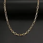 [SHMAZ] Stainless Steel Necklaces Flat Chain Gold Silver Color Men Chain Light Necklace For Women Gifts