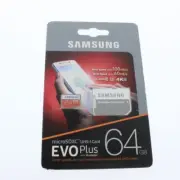 Samsung 64GB MicroSDXC EVO Plus Memory Card w. SD adapter sealed New