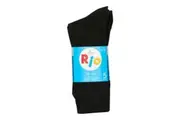 Rio 5 Pairs Men Business Work Cushion Crew Above Ankle Socks Black