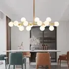 Mid Century Modern Chandelier Gold Linear Sputnik Chandeliers 16-Light Rectan...