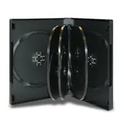 5 27mm Black 8 Disc DVD Storage Case Box with 3 Trays for CD DVD Disc