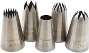 Tumtanm Piping Tips Large Cake Decorating Tools, 5 Pack Cake Piping Nozzles Tips Kit - DIY Icing Nozzle Tool for Cupcakes