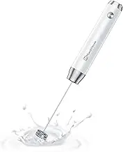 Maestri House Rechargeable Milk Frother, Handheld Electric Foam Maker Waterproof Detachable Stainless Steel Whisk Drink Mixer Foamer for Lattes, Cappuccino, No Stand, MMF-BX07-L