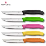 New 8 x VICTORINOX Steak Pizza Knife Set 12cm Wide Blade Wavy Serrated Edge