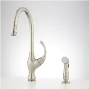 Signature Hardware SH416899 Albion Kitchen Faucet W Side Spryer, Brushed Nickel