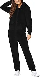 Bed Jackets Fleece Women's Artificial Wool Long Sleeve Pajamas Casual Solid Color Zipper Lightweight Sweatsuit Women, Black, 5X-Large, Black, 5X-Large